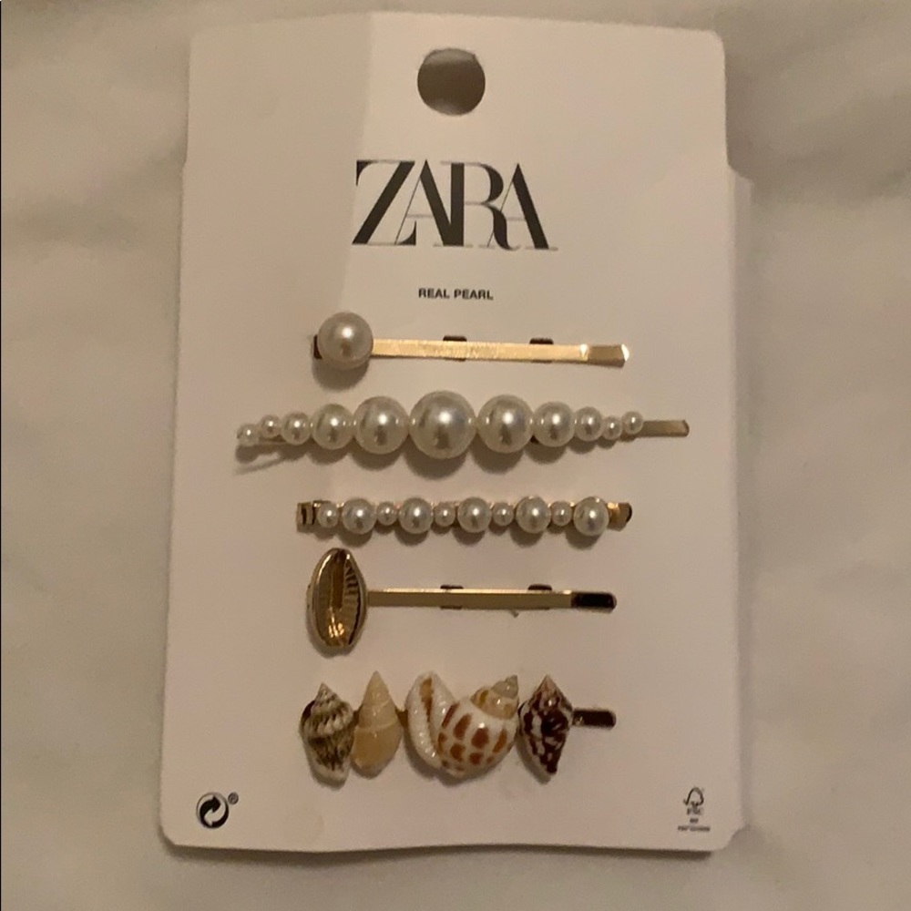 Zara Pearl and Shell Hair Clips